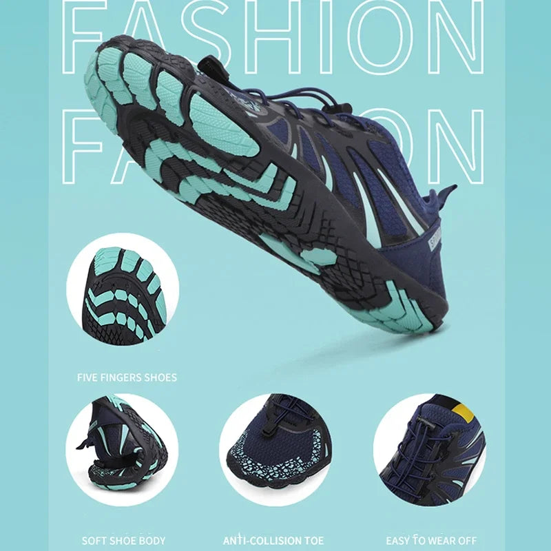 New Couple Water Shoes Aqua Shoes Five-finger Swimming Shoes 35-47 Size Beach Sports Shoes Fashion Men's Fitness Shoes