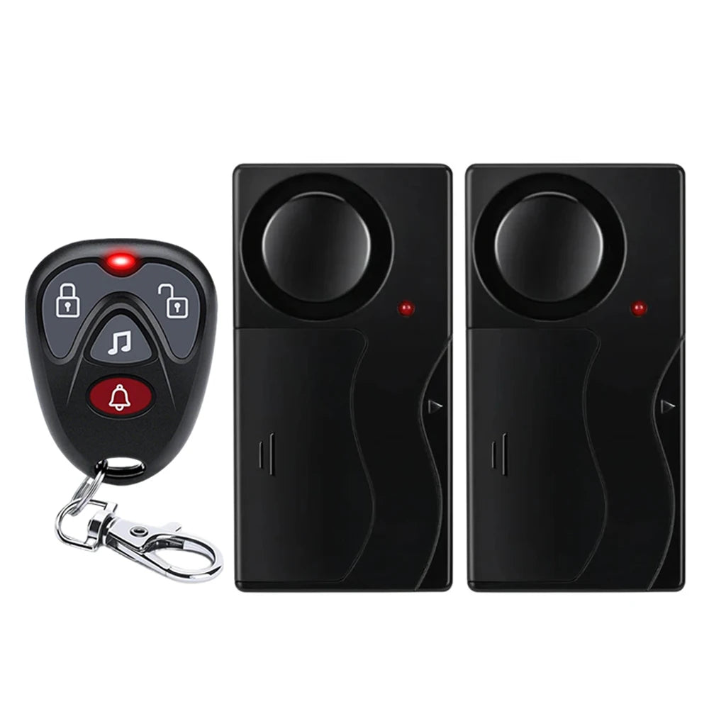Wireless Door Window Vibration Sensor Alarm 110dB Anti-theft Remote Control Detectors Home Security Alarm System