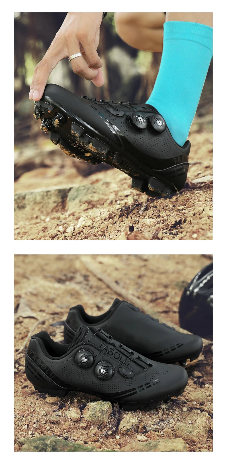 Double Buckle Cycling Shoes Men Women Nylon Bike Riding Shoes Mountain Road Bicycle Sneakers Cycling Fitness Training Shoes Male