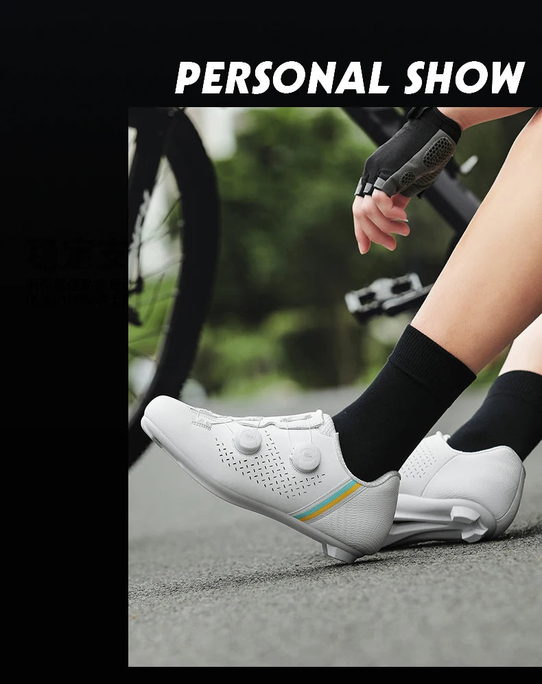 LIANYI July New Double Buckle Cycling Shoes Couple Bicycle Self-Locking SPD Road Bike MTB Cycling Sports Fitness Training Shoes