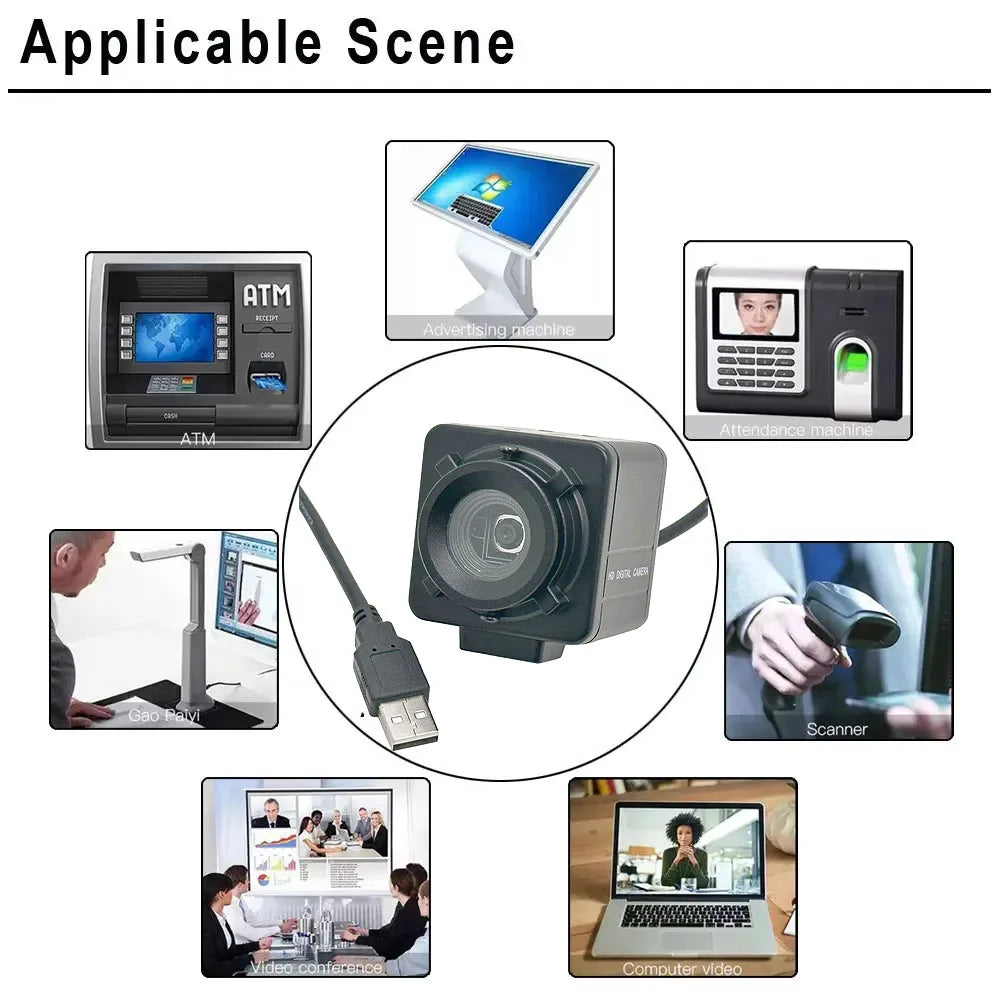 Industrial 12MP 4000x3000 CMOS IMX362 USB Webcam Autofocus NoDistortion Lens Hd Surveillance USB Camera PC OTG UVC Plug And Play