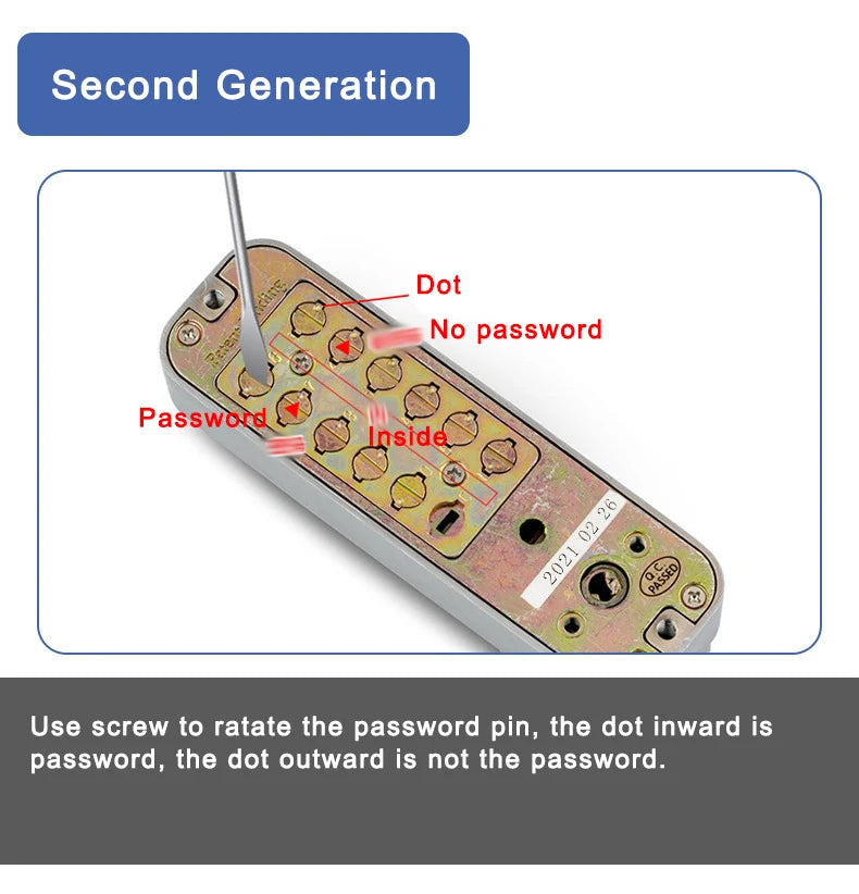 Waterproof Mechanical Password Code Number Single Latch Lock For Outdoor Wooden Door