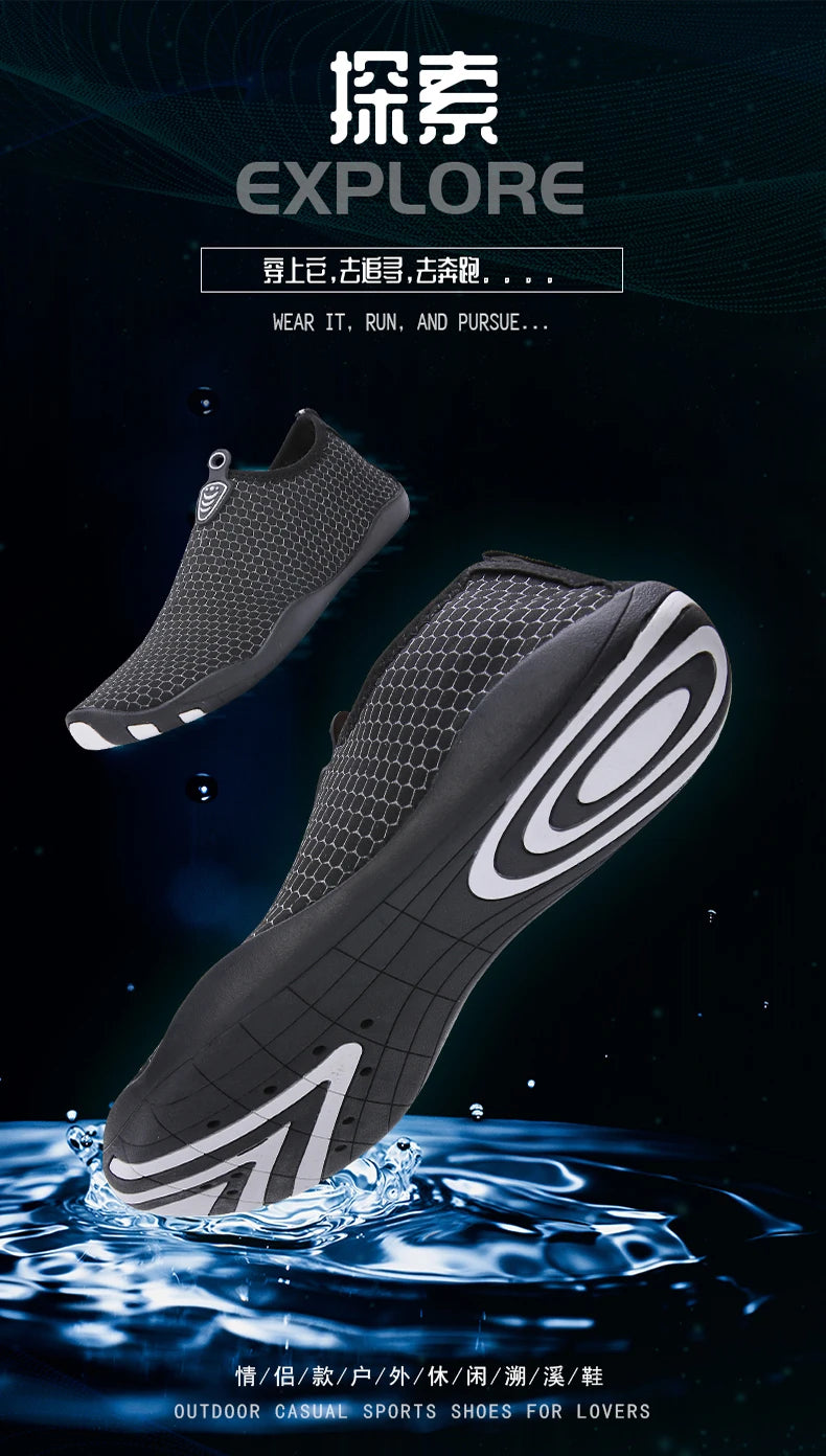 Lager Size Unisex Outdoor Aqua Shoes Couples Vacation Beach Barefoot Swimming Shoes Indoor Fitness Yoga Shoes 35-46#
