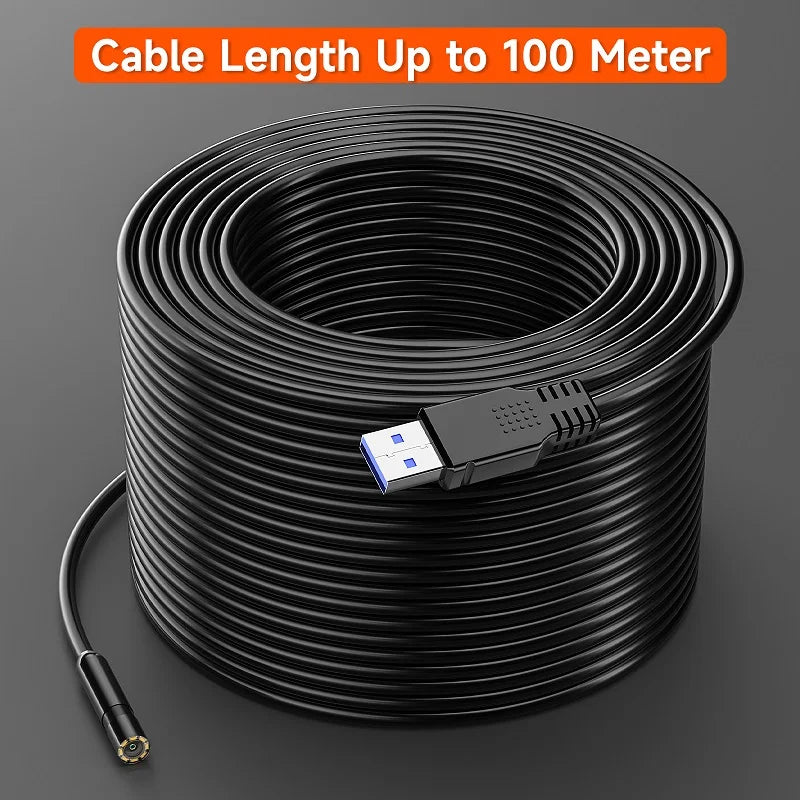 Endoscope Borescope 4.3" IPS Screen IP67 Waterproof Plumbing Camera 8MM Probe 2M-100M Single Dual Camera with Adjustable LEDs