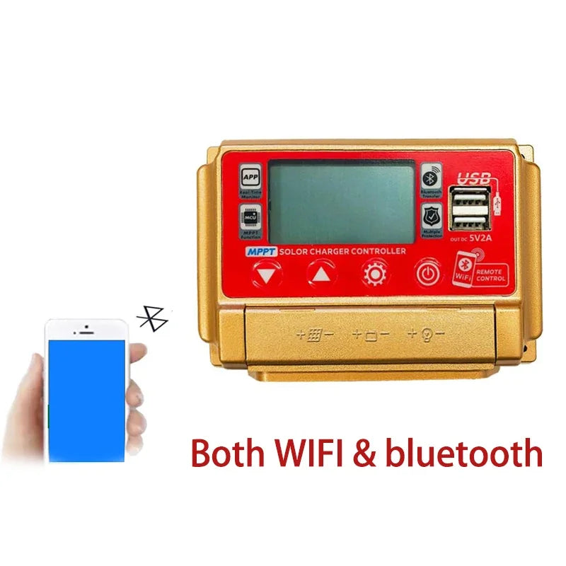 12V/24V 30A 40A 50A 60A High Definition LCD Large Digital Display bluetooth WIFI Solar Charge Controller MPPT Controller Solar