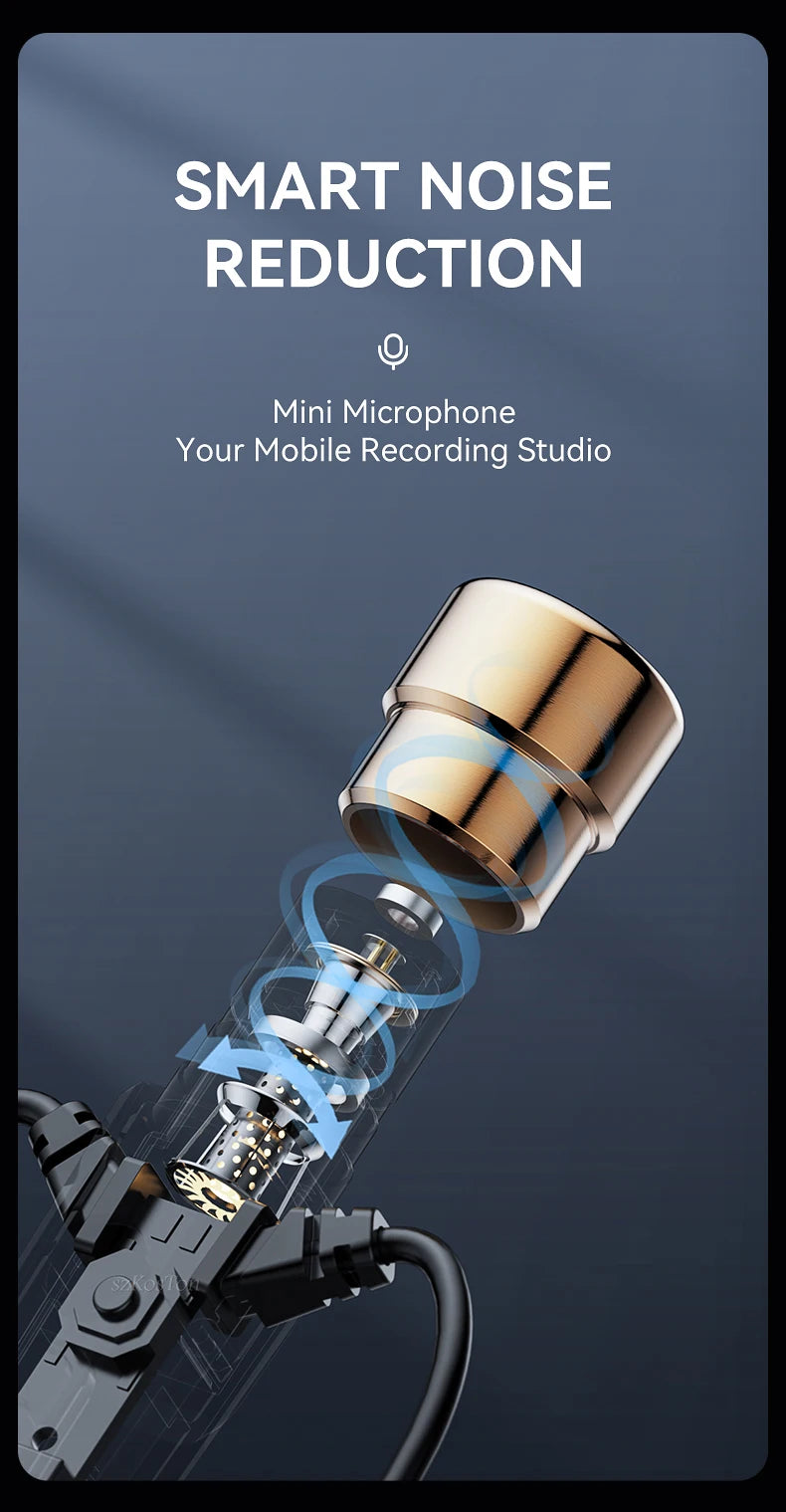 HiFi Wired Headphones with Microphone Noise-Cancelling Dynamic Earphones In Ear Earbuds Bass Headset For Sports Fitness Music