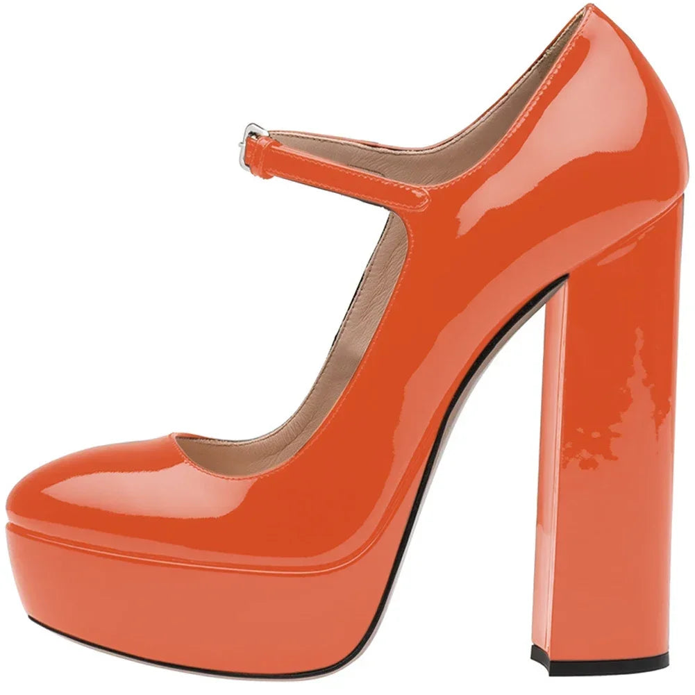 【Measure your feet length before order】Luxury Women High Heel Platform Pumps Mary Janes Evening Dress Plus Size Shoe 10-CHC-11