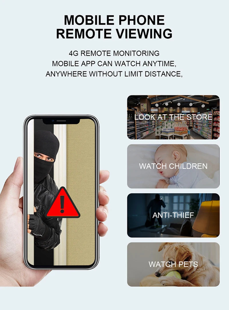 4K HD Security Camera Full Color Infrared Night Vision WiFi Monitor Motion Detection Mini Surveillance With Cloud Storage