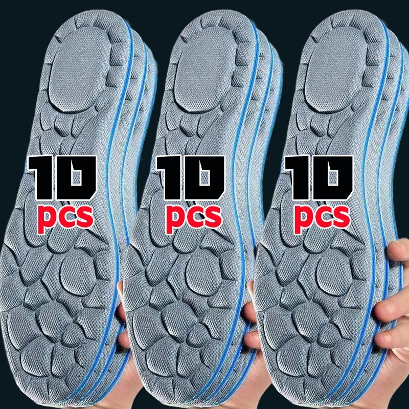10pcs 5D Massage Memory Foam Insoles Thickening Breathable Cushioning Comfort Support for High Heels Shoes Orthopedic Foot Pads