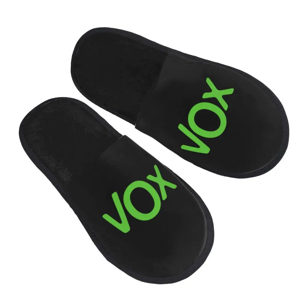 Custom Spain Vox Stripe Flag Soft Scuff With Memory Foam Slippers Women Spanish Political Party Spa House Shoes