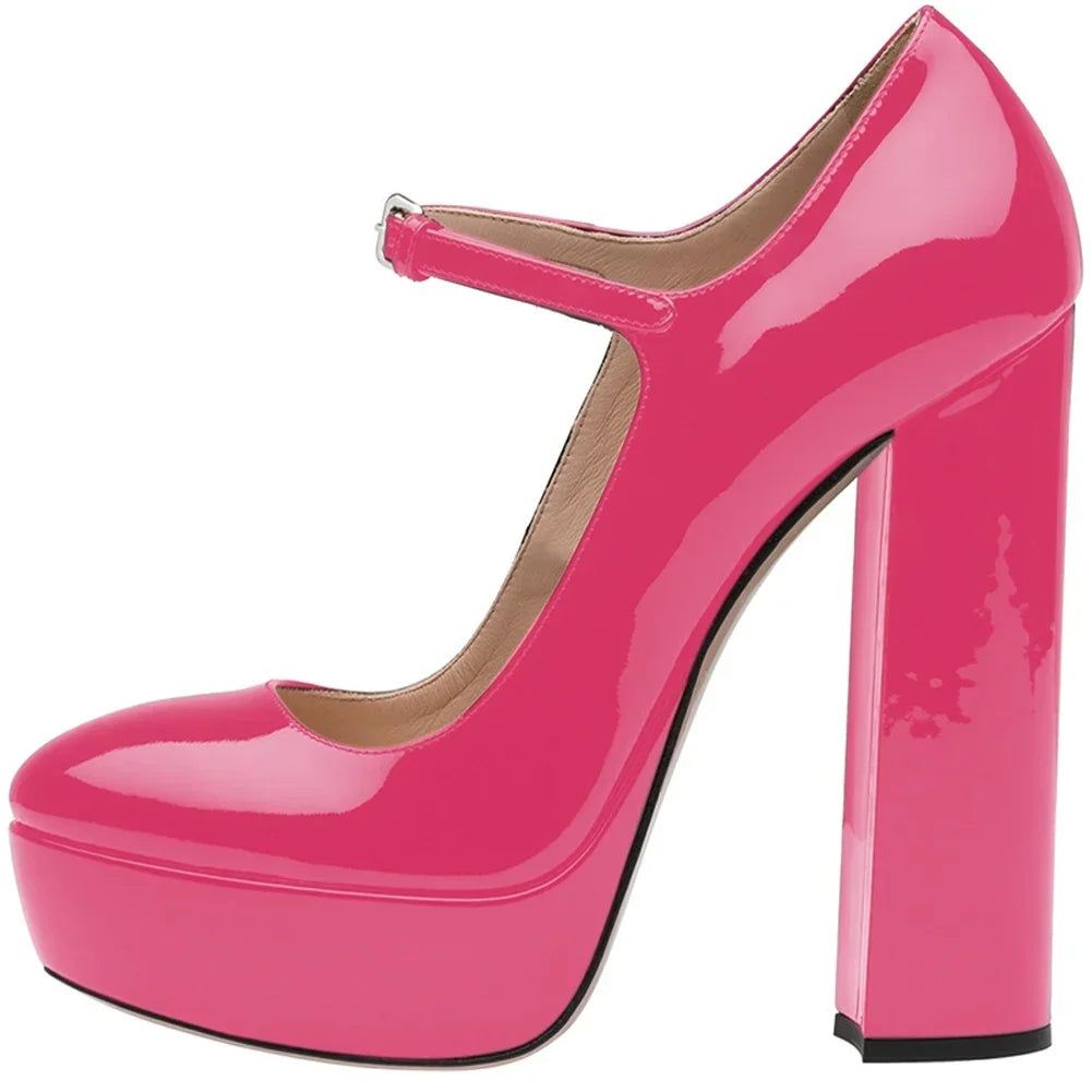 【Measure your feet length before order】Luxury Women High Heel Platform Pumps Mary Janes Evening Dress Plus Size Shoe 10-CHC-11