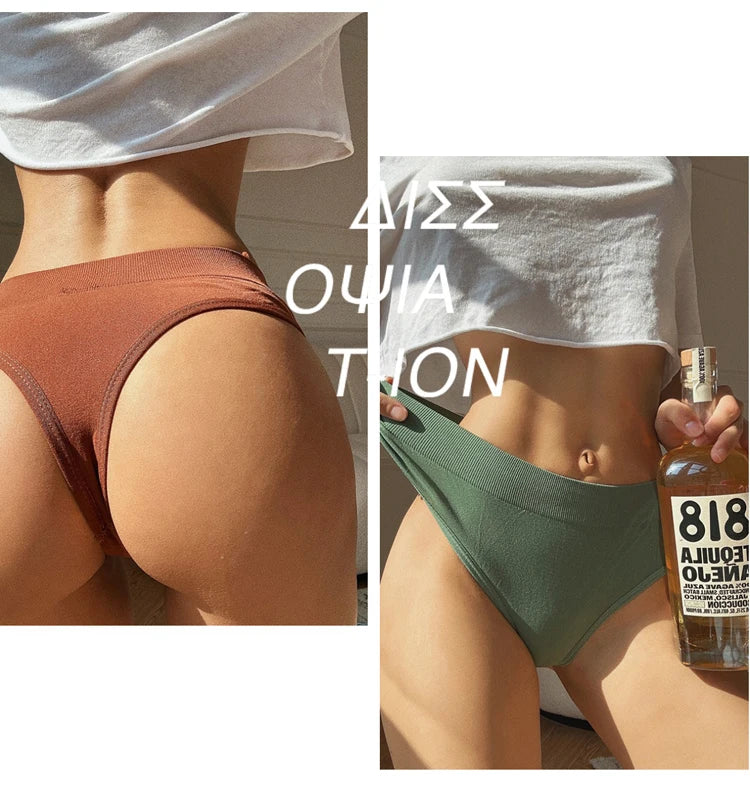 Meet'r Women Sexy Low Waist Underwear Seamless Sports Fitness Panties Female G String High Elastic Lingerie Temptation Briefs