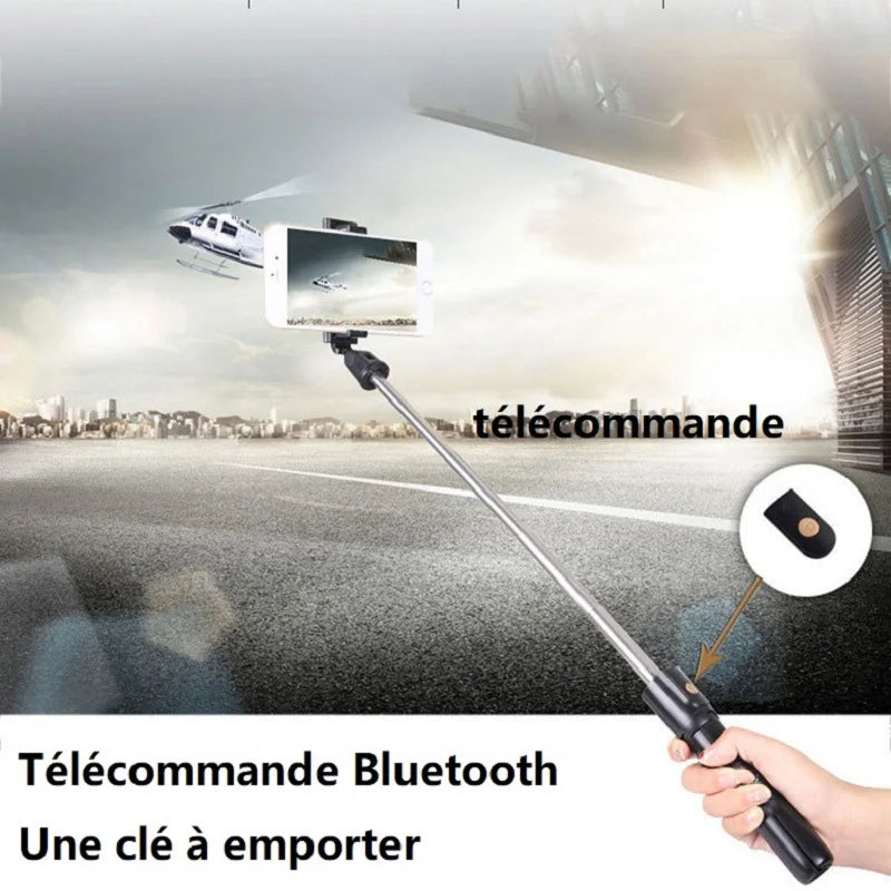 Foldable 3 in1 Mini Wireless Bluetooth Selfie Stick with Shutter Remote Retractable mini Tripod Monopod For iPhone Xiaomi Huawei