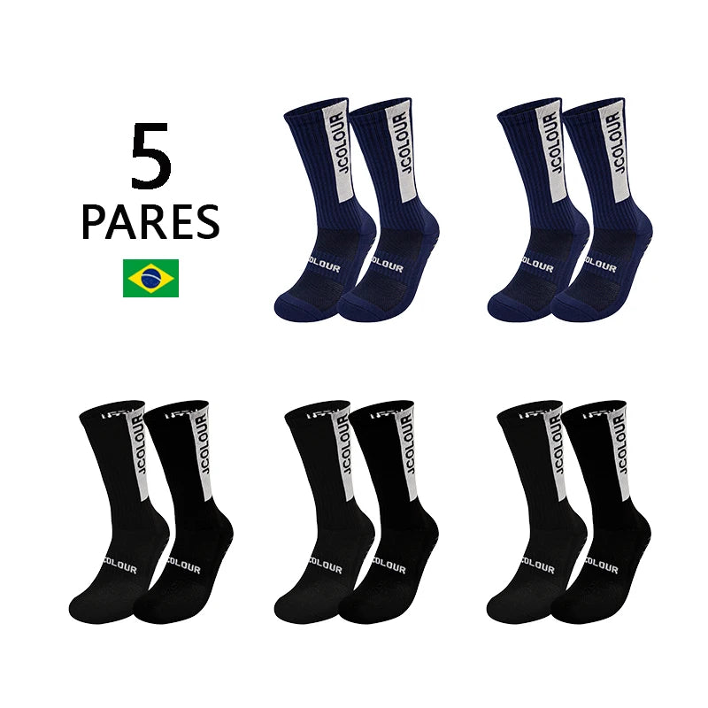 5 Pops, Non-slip Sports Socks, Training Socks, Mid-top Cycling Socks, Football, Running, Fitness,Polyamide