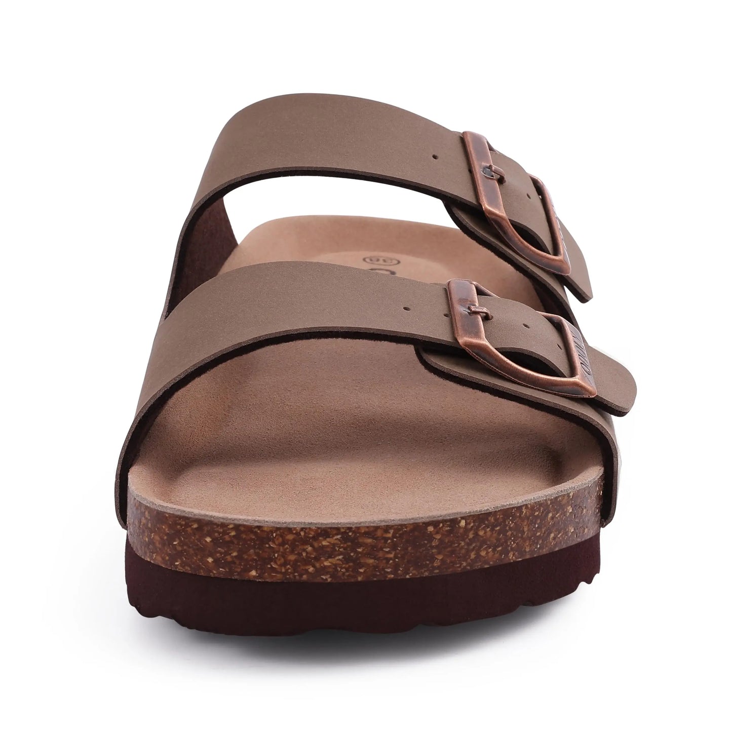 KIDMI Cork Clogs Slippers For Women Cork Footbed Beach Sandals Outdoor Suede Clogs Sandals With Adjustable Buckle Men Sandals