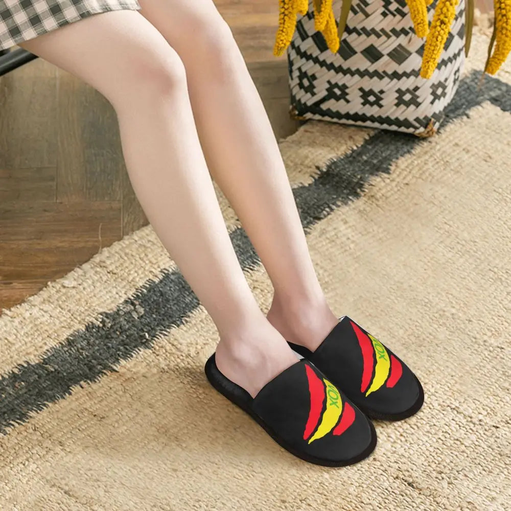Custom Spain Vox Stripe Flag Soft Scuff With Memory Foam Slippers Women Spanish Political Party Spa House Shoes