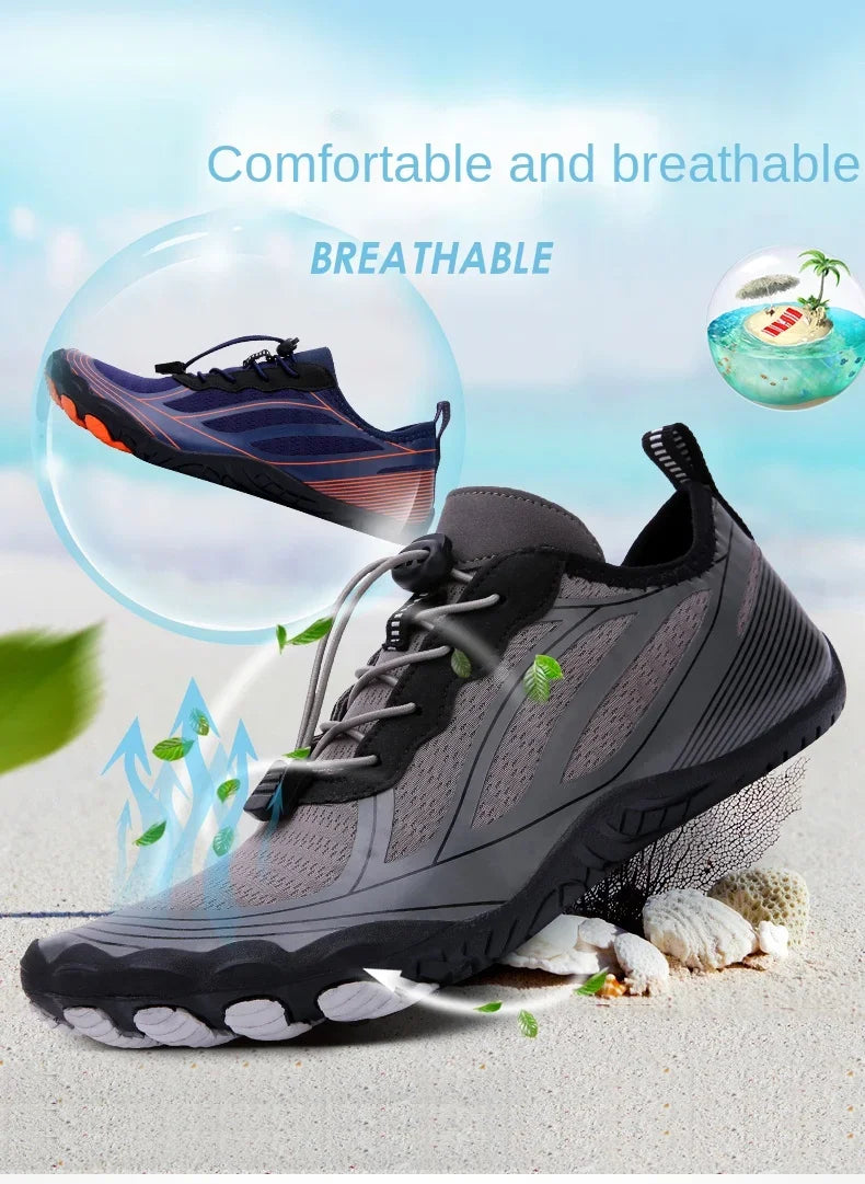 New Couple Water Shoes Aqua Shoes Five-finger Swimming Shoes 35-47 Size Beach Sports Shoes Fashion Men's Fitness Shoes