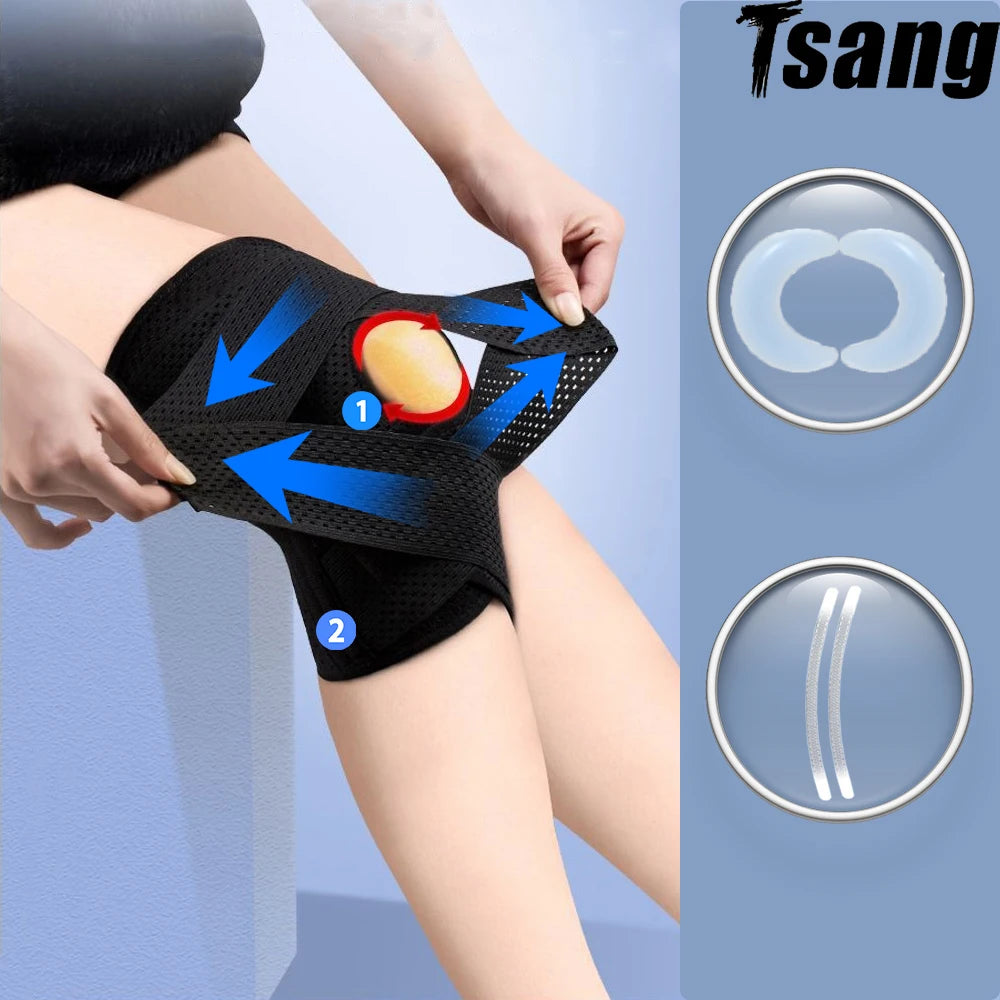 1PC Sports Knee Pads Joints Protector Men Women Pressurized Kneepad Fitness Mountaineering Knee support Equestrian Protector