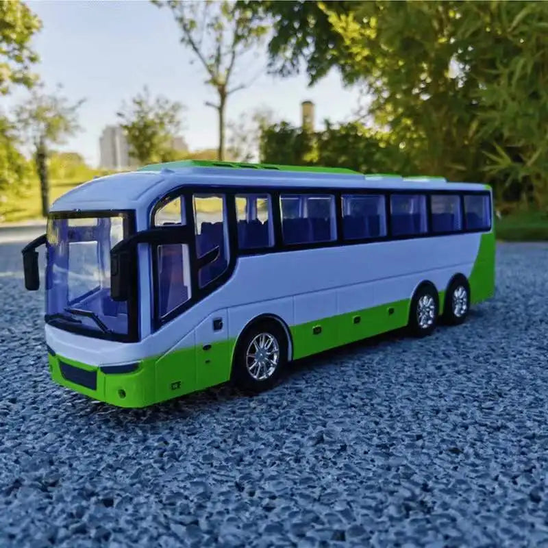 Rc Bus Electric Remote Control Car with Light Tour Bus School City Model 27Mhz Radio Controlled Machine Toys For Boys Kids
