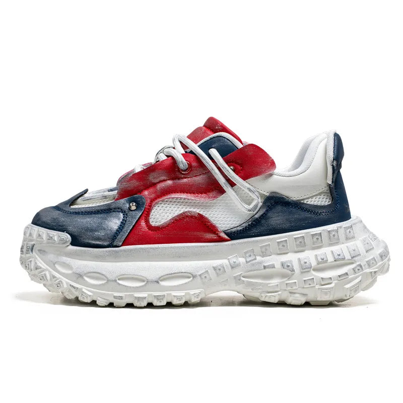 Retro Autumn Low-top Thick-sole Dad Shoes Men's Fashionable Breathable Comfortable Casual Shoes  Outdoor Walking Fitness Youth