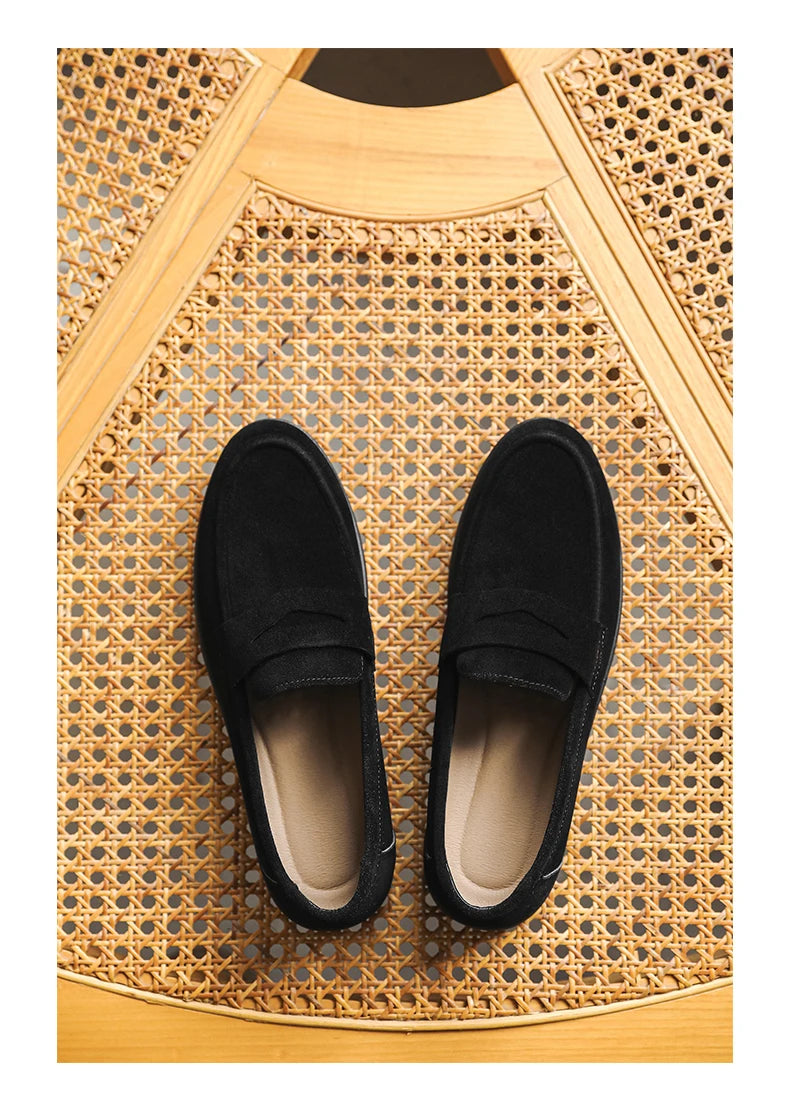 Genuine Leather Men Casual Shoes Luxury Brand Breathable Slip on Black Driving Shoes Moccasins Plus Size 39-45 Soft Men Loafers