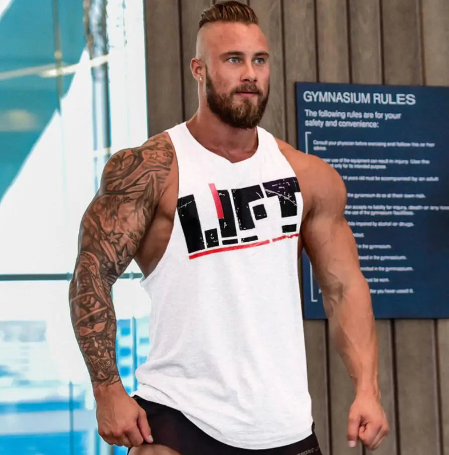 New Gym Sleeveless Clothing Men Bodybuilding and Fitness Tank Top Vest Sportswear Undershirt muscle workout Singlets Gym shirt