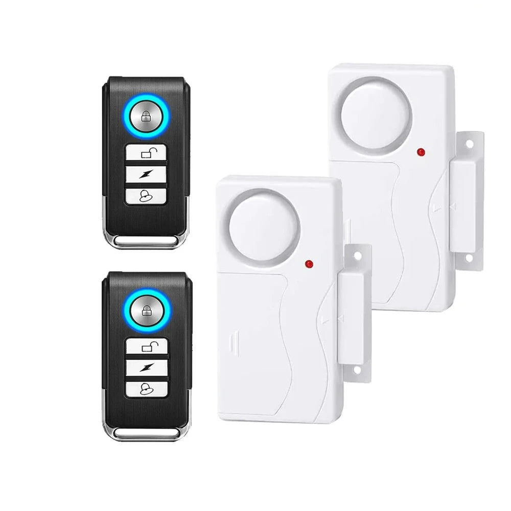 Wireless Door Window Vibration Sensor Alarm 110dB Anti-theft Remote Control Detectors Home Security Alarm System