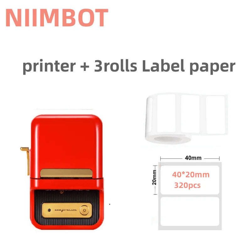 NIIMBOT B21 Label Printer Portable Wir-eless Bluetooth Thermal Label Maker Sticker Printer Label paper