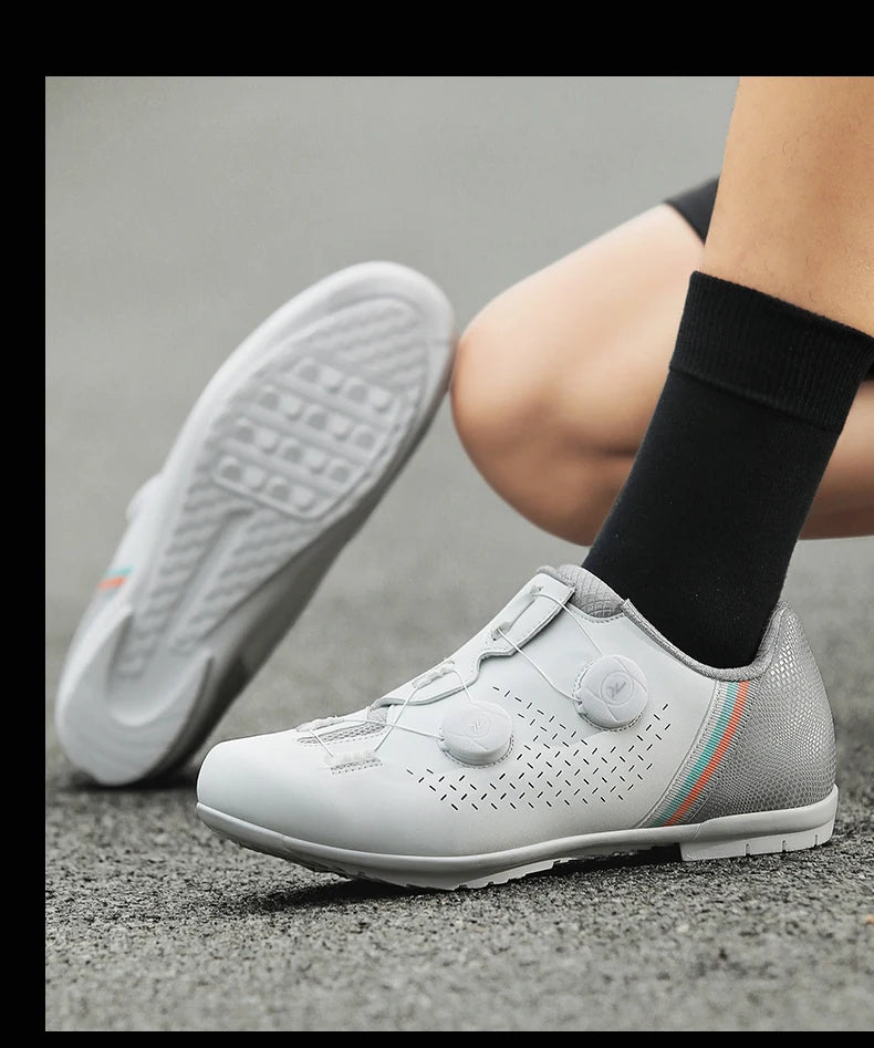 LIANYI July New Double Buckle Cycling Shoes Couple Bicycle Self-Locking SPD Road Bike MTB Cycling Sports Fitness Training Shoes