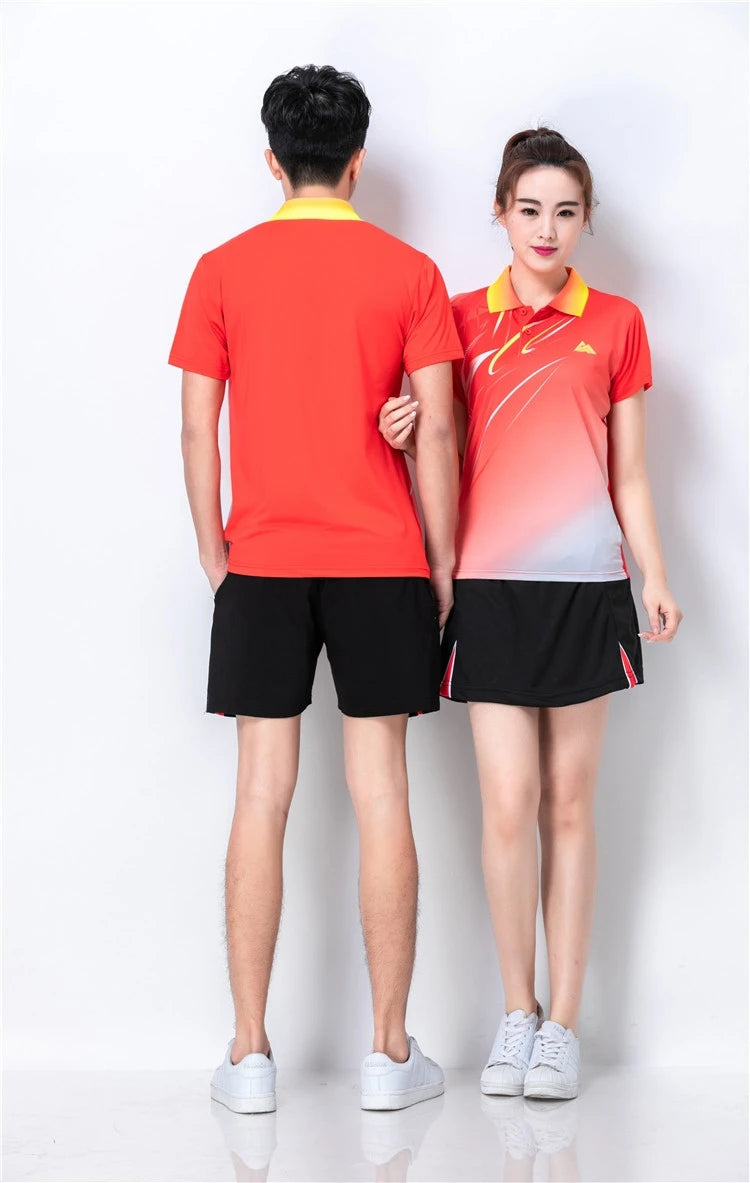 Quick dry Tennis tshirts,badminton sportswear shirt men/women,table tennis V-neckshirt,game clothes custom volleyball shirt 6907
