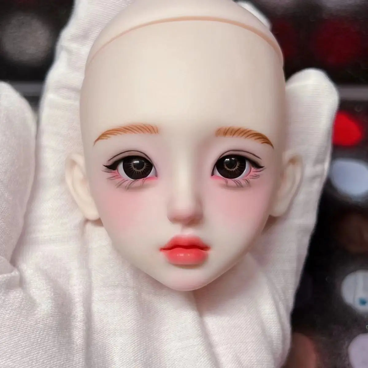 New Arrival 1/6 Head with Makeup for 28cm Girls Doll Accessories Open Head Dress Up Toys