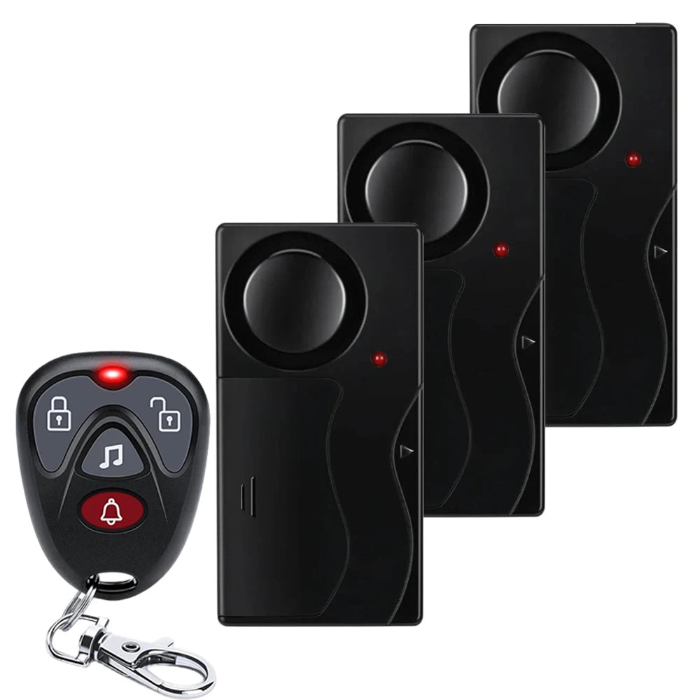 Wireless Door Window Vibration Sensor Alarm 110dB Anti-theft Remote Control Detectors Home Security Alarm System