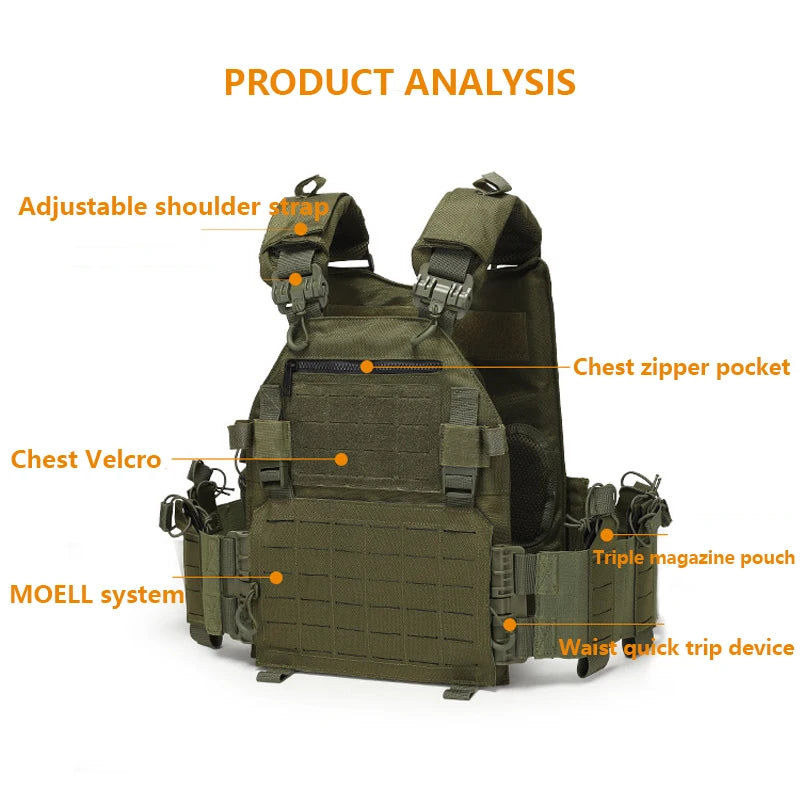 Multi-functional wear-resistant tactical vest outdoor training clothes outdoor equipment protective waistcoat