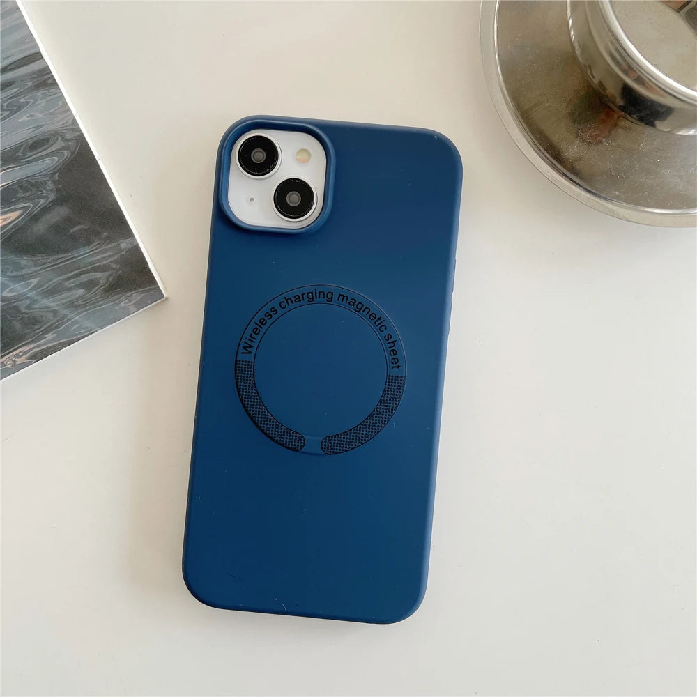 For Magsafe Phone Case For iPhone 17 16 15 Pro Max 14 13 12 11 Magnetic Wireless Charge Liquid Silicone Shockproof Bumper Cover