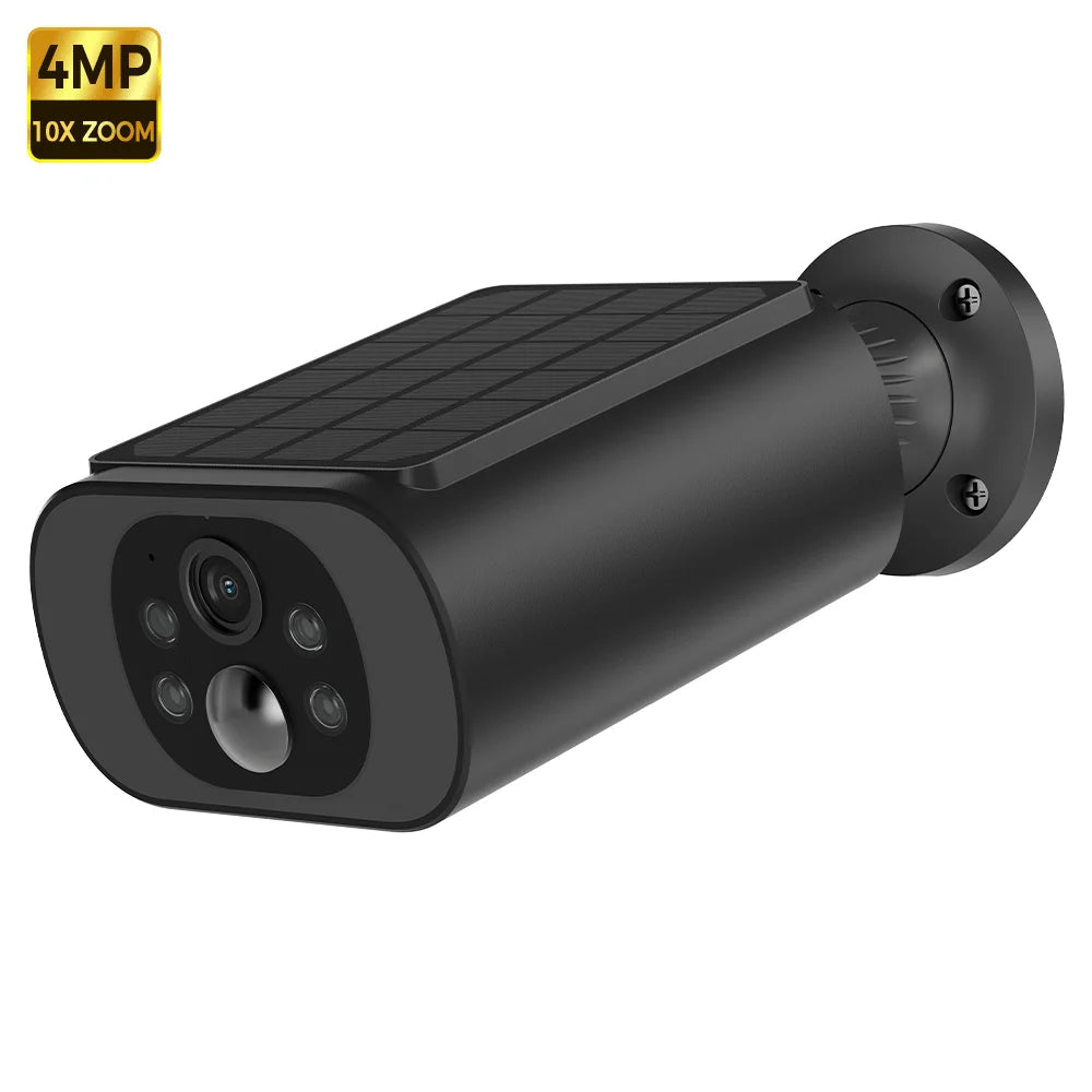 ALEVIO Solar Camera Outdoor WIFI  Wireless Security Cam 2.5K Ultra Standby Time PIR Light Color Night Vision AI Detect CCTV Cam