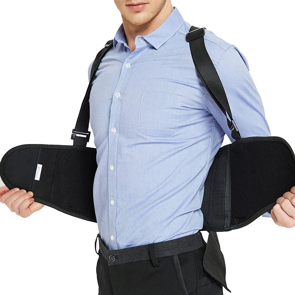 Weight Lifting Training Heavy Duty Lower Back Waist Support Belt Brace Suspenders Working Fitness Exercise Lumbar Support Straps