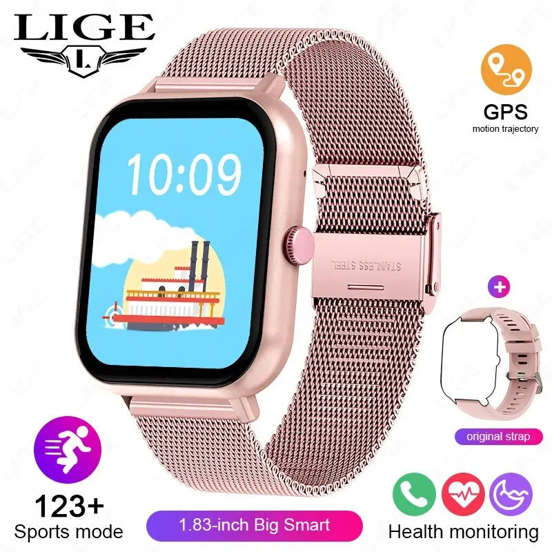 LIGE 2024 Bluetooth Calling Smart Watch For Men Women Full Touch Screen Sports Fitness Watch Man Smart Watches Women Smartwatch