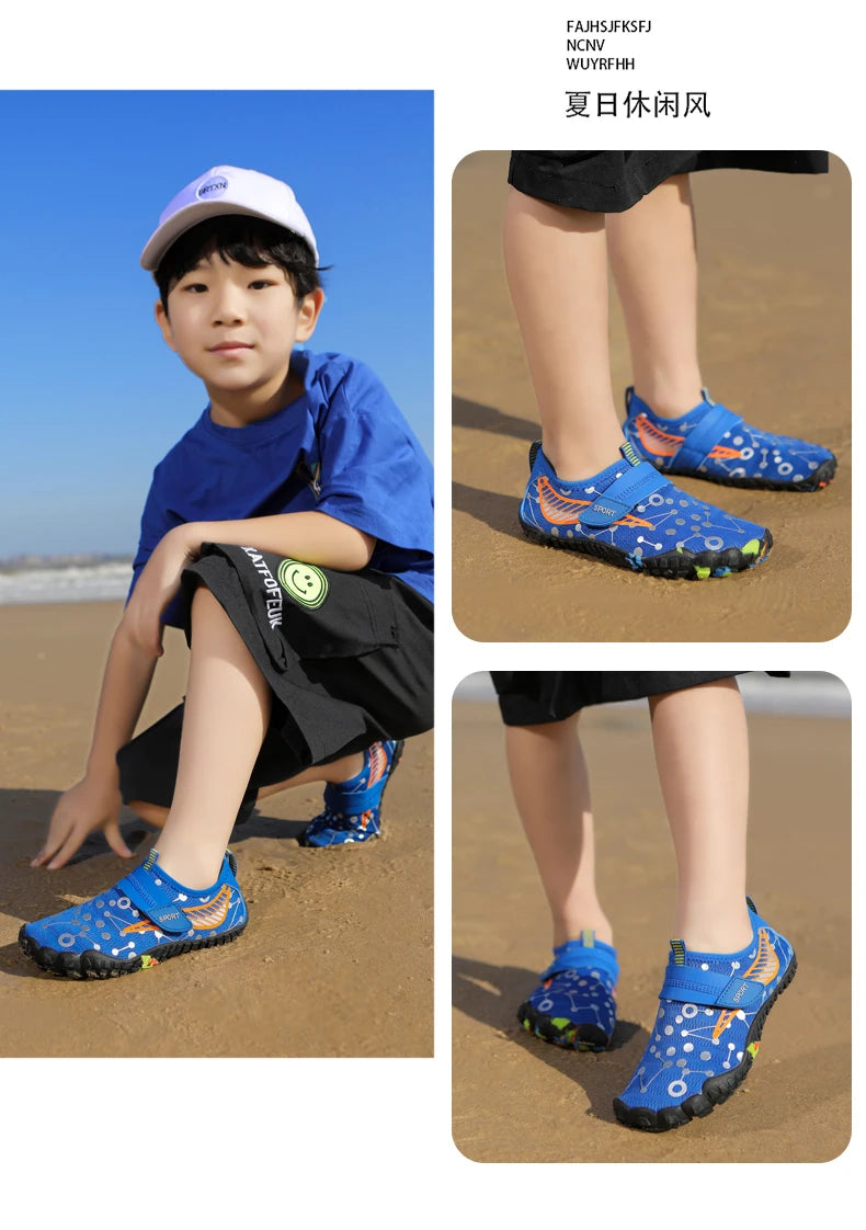 Children Boys And Girls Beach Quick Diving Shoes Qianjiang Swimming Shoes Indoor Fitness Floor Shoes Bathroom Shoes 28-38#