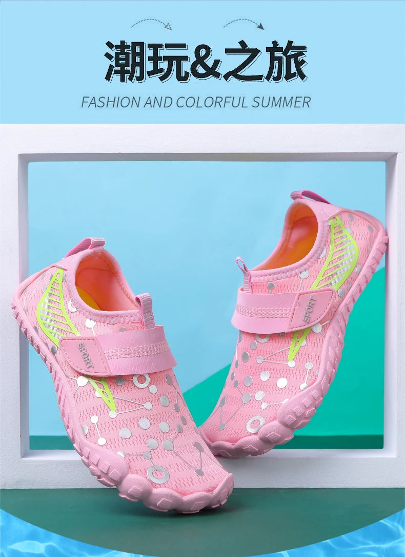 Children Boys And Girls Beach Quick Diving Shoes Qianjiang Swimming Shoes Indoor Fitness Floor Shoes Bathroom Shoes 28-38#