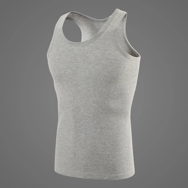 5/1 Pcs Men's Pure Cotton Sports Vest Solid Color Classic Four Seasons Thin Joker Sleeveless Slim Vest Youth Fitness Running T
