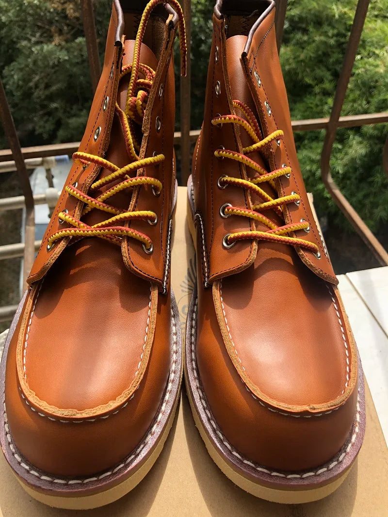 Red Black Winter Mens Shoes Desert Keep Warm Vintage Culture Rookie Men Genuine Leather Motorcycle Boots Men Western
