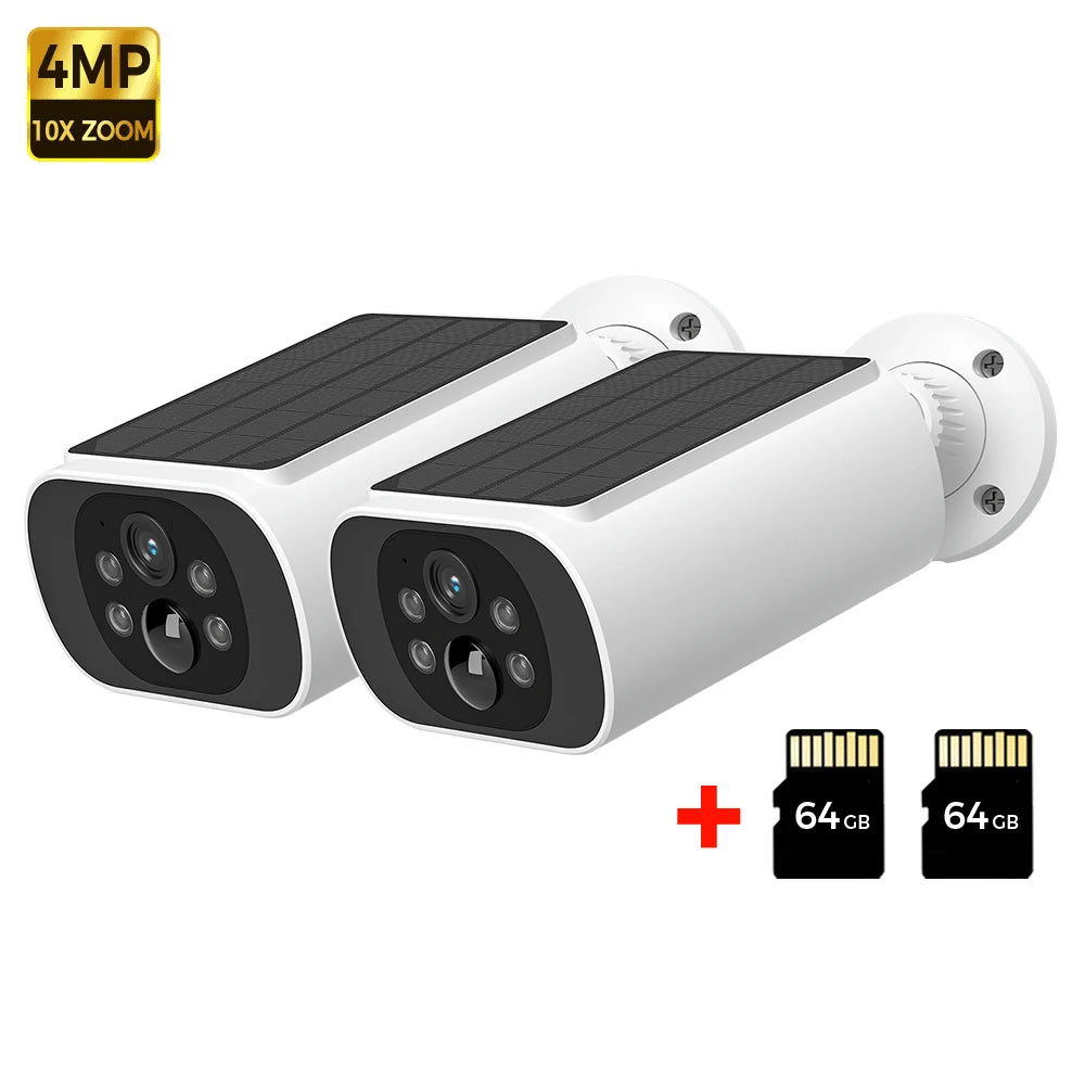 ALEVIO Solar Camera Outdoor WIFI  Wireless Security Cam 2.5K Ultra Standby Time PIR Light Color Night Vision AI Detect CCTV Cam