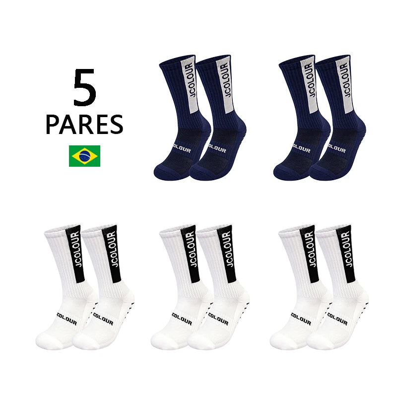 5 Pops, Non-slip Sports Socks, Training Socks, Mid-top Cycling Socks, Football, Running, Fitness,Polyamide