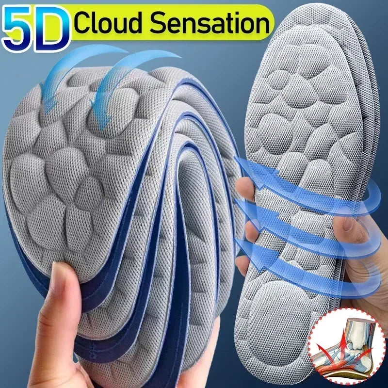 10pcs 5D Massage Memory Foam Insoles Thickening Breathable Cushioning Comfort Support for High Heels Shoes Orthopedic Foot Pads