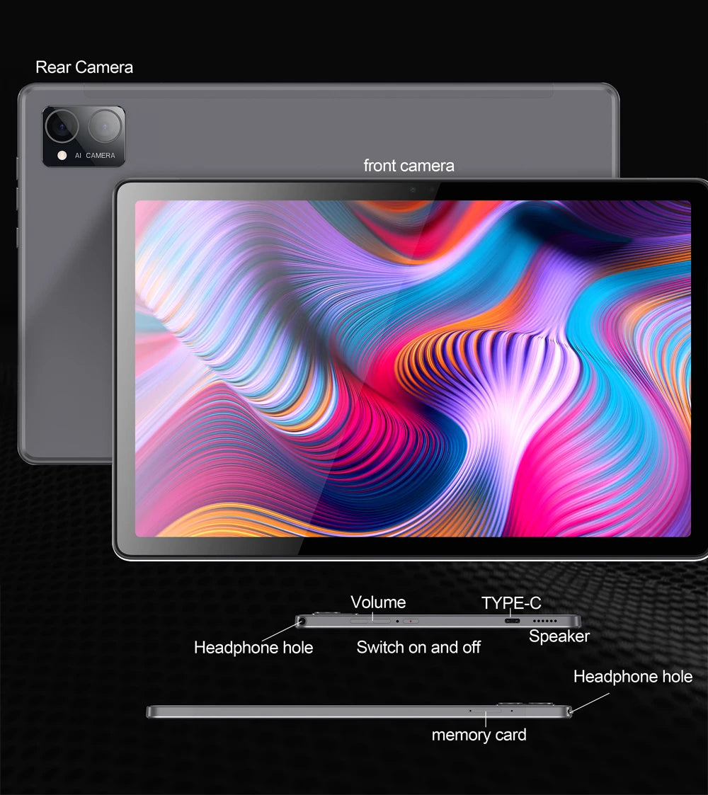 2025 New Google Pad 10.1 Inch Tablets 2K FHD Display Octa Core 8GB RAM 256GB ROM Dual 4G LTE 5G WiFi Android Tablet PC 8000mAh