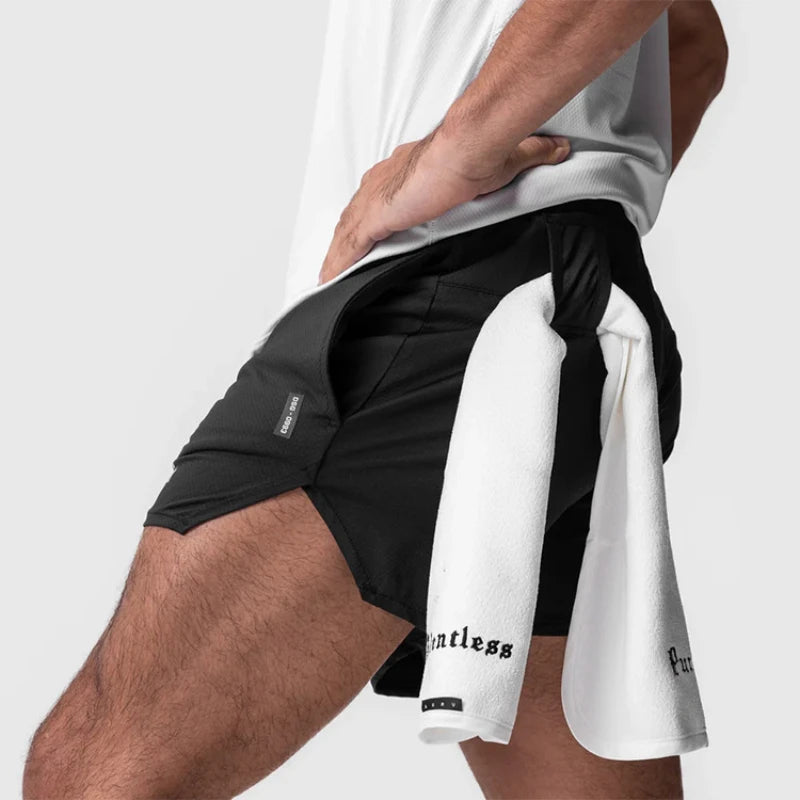 Men's Quick Dry Casual Shorts Running Sports Jogging Basketball Short Pants Male Gym Fitness Bottoms Compression Sweatpants