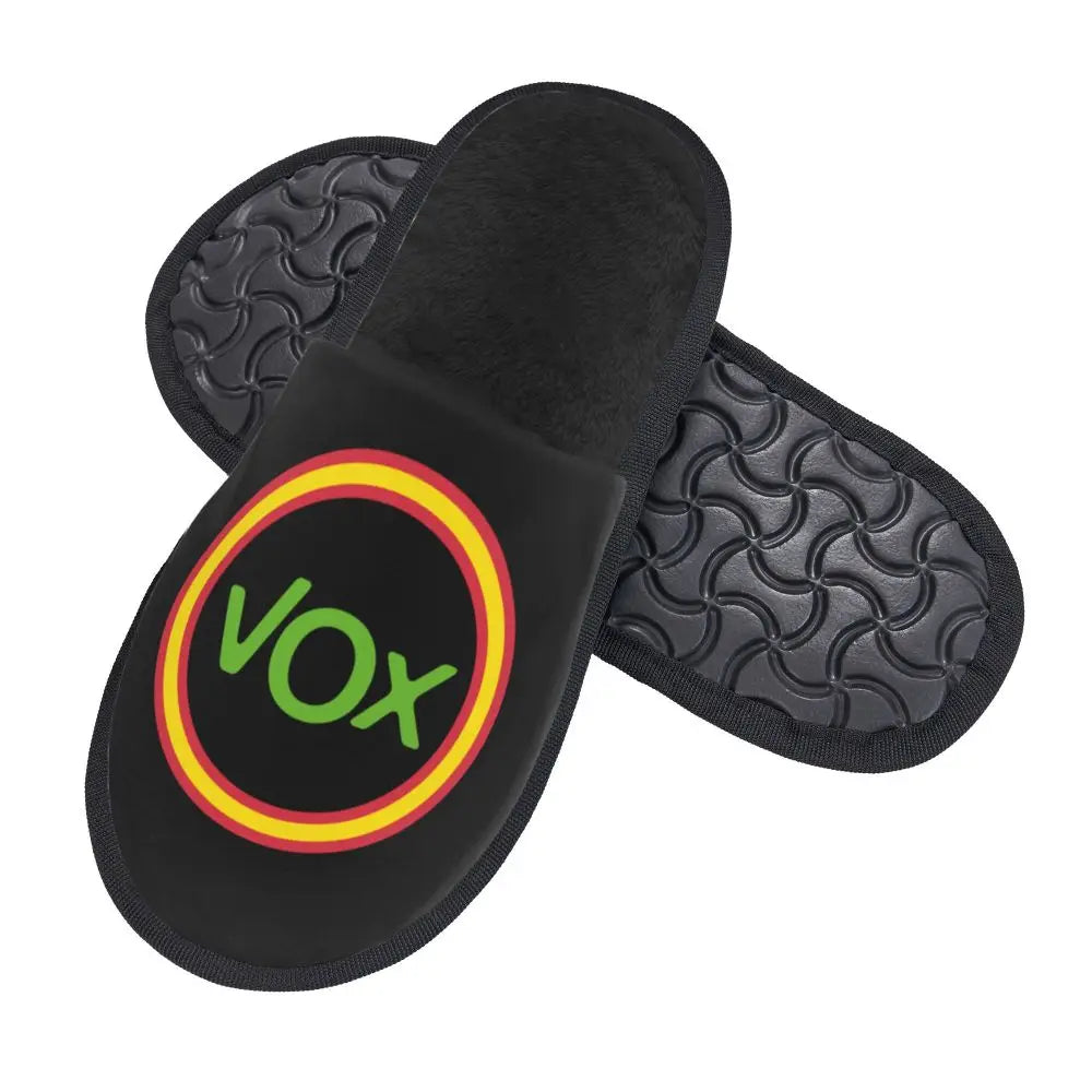 Custom Spain Vox Stripe Flag Soft Scuff With Memory Foam Slippers Women Spanish Political Party Spa House Shoes