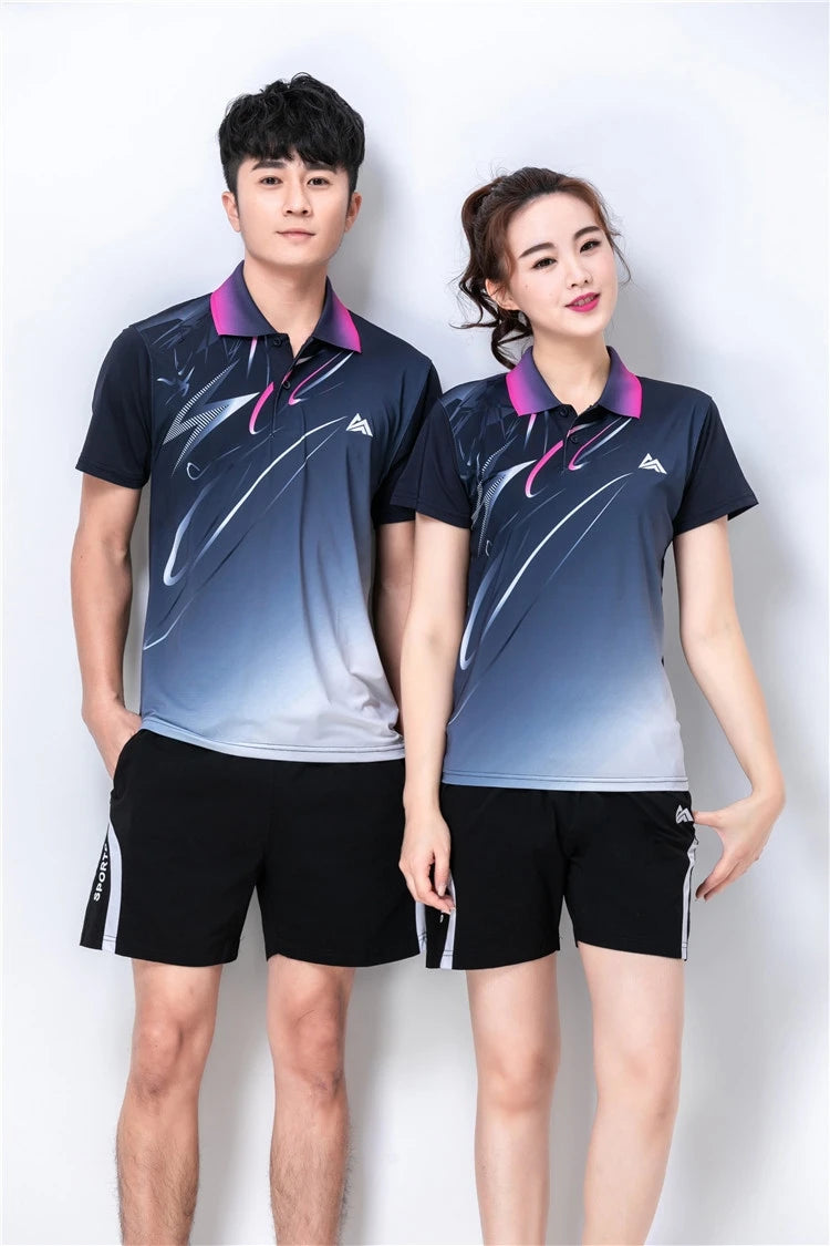 Quick dry Tennis tshirts,badminton sportswear shirt men/women,table tennis V-neckshirt,game clothes custom volleyball shirt 6907