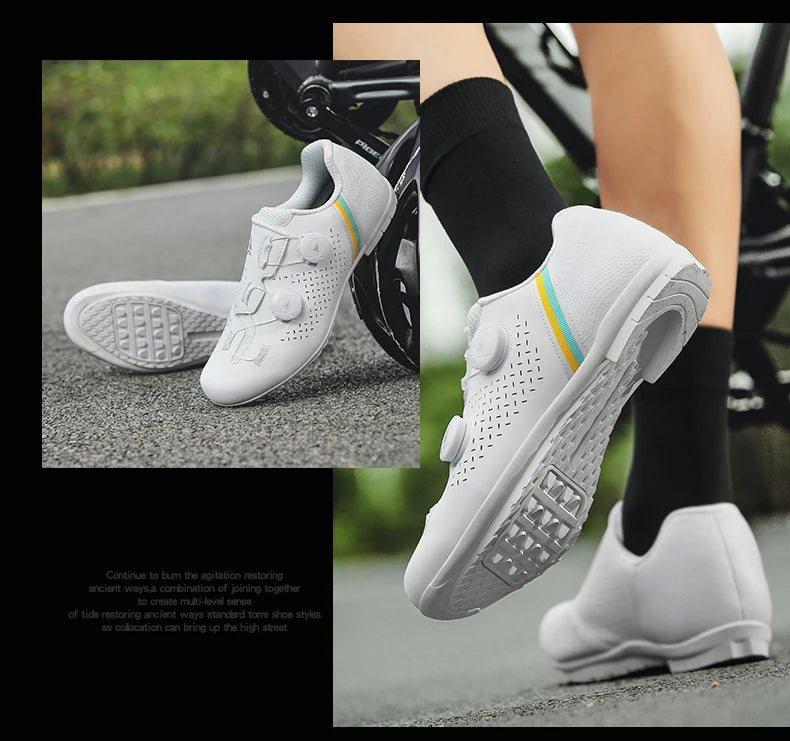 LIANYI July New Double Buckle Cycling Shoes Couple Bicycle Self-Locking SPD Road Bike MTB Cycling Sports Fitness Training Shoes
