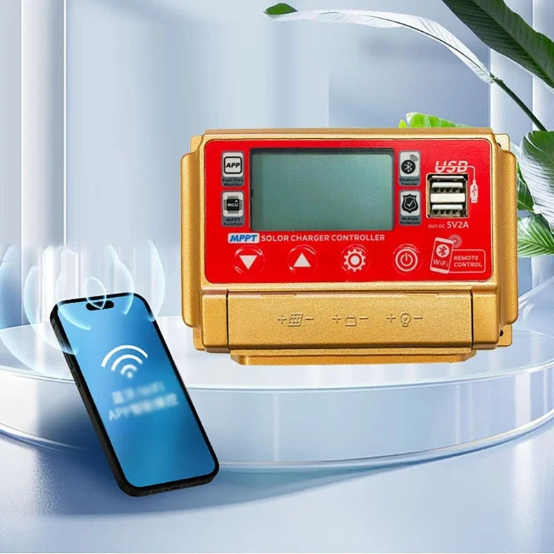 12V/24V 30A 40A 50A 60A High Definition LCD Large Digital Display bluetooth WIFI Solar Charge Controller MPPT Controller Solar